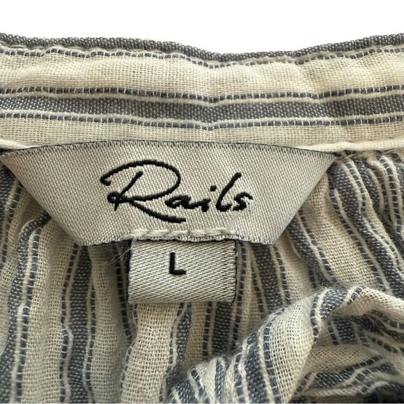Rails Lightweight Striped Button Down Top Size Large - Picture 3 of 6